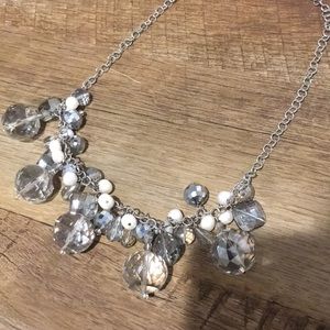 Clear gray fashion necklace beads